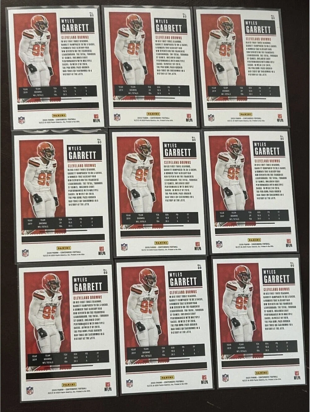 Myles Garrett 2020 Panini Contenders Season Ticket Collection 9 NFL NM Lot.
